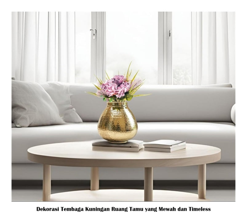 Dekorasi Tembaga Kuningan Ruang Tamu yang Mewah dan Timeless
