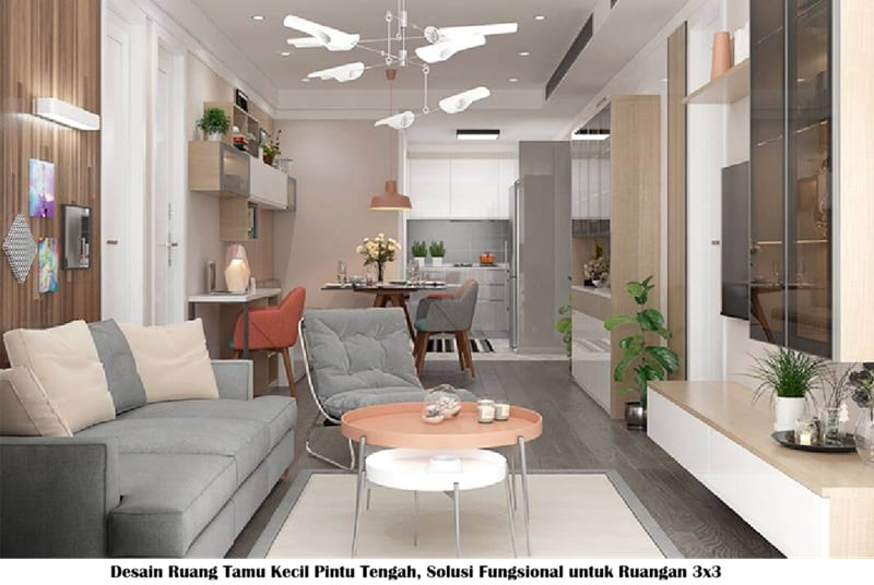 Desain Ruang Tamu Kecil Pintu Tengah, Solusi Fungsional untuk Ruangan 3x3